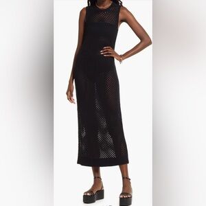 Chic Black Mesh Maxi Skirt